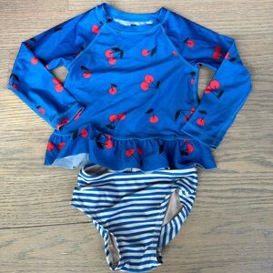 18-24mo tea collection rash guard swim set, cherries